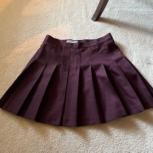 American apparel burgundy tennis skirt